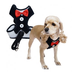 우쭈쭈 턱시도 하네스 세트(블랙,레드,스트라이프)